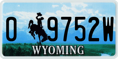 WY license plate 09752W