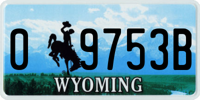 WY license plate 09753B