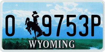 WY license plate 09753P