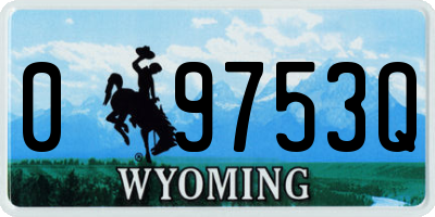 WY license plate 09753Q