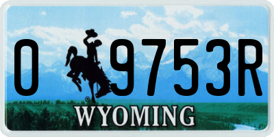 WY license plate 09753R