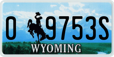 WY license plate 09753S