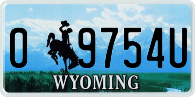 WY license plate 09754U