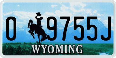 WY license plate 09755J