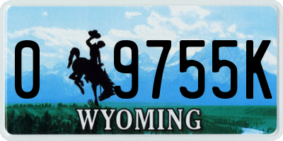 WY license plate 09755K