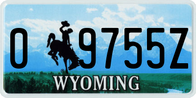 WY license plate 09755Z