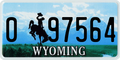 WY license plate 097564