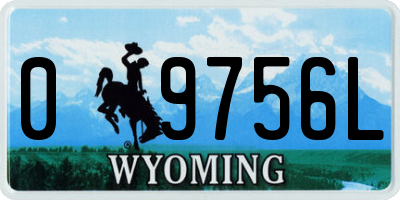 WY license plate 09756L