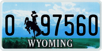 WY license plate 09756O