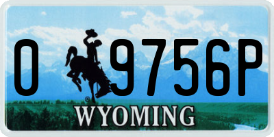 WY license plate 09756P