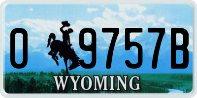 WY license plate 09757B