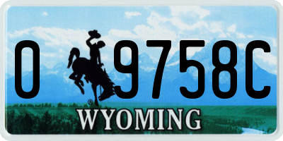 WY license plate 09758C