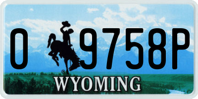 WY license plate 09758P