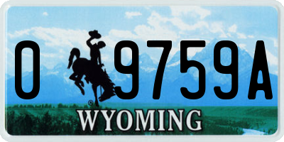 WY license plate 09759A