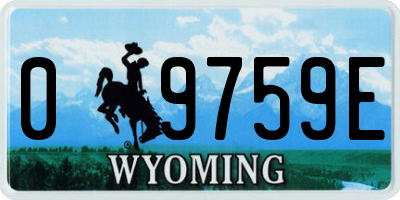 WY license plate 09759E