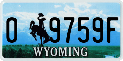 WY license plate 09759F