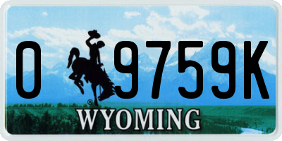 WY license plate 09759K