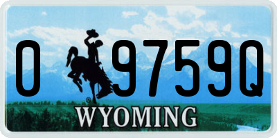 WY license plate 09759Q