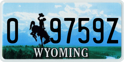 WY license plate 09759Z