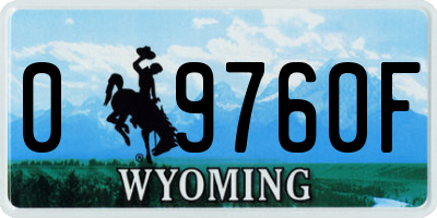 WY license plate 09760F