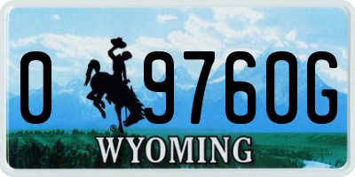 WY license plate 09760G