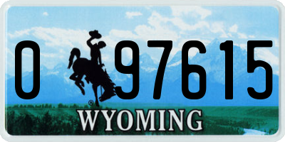 WY license plate 097615