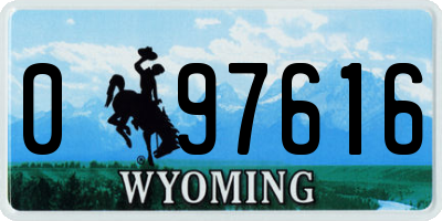 WY license plate 097616