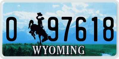 WY license plate 097618