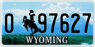 WY license plate 097627