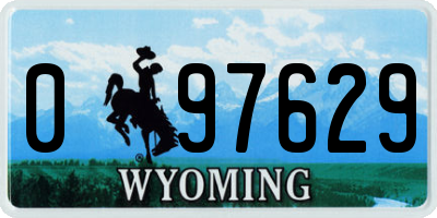 WY license plate 097629