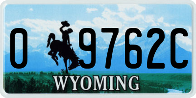 WY license plate 09762C