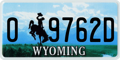 WY license plate 09762D