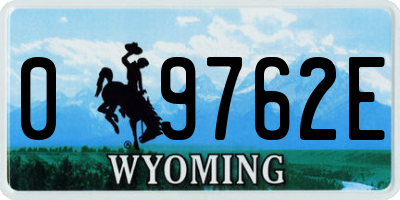 WY license plate 09762E