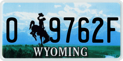 WY license plate 09762F