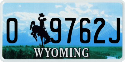 WY license plate 09762J