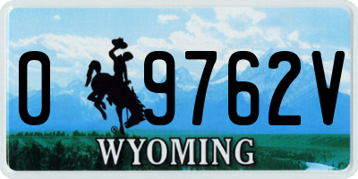 WY license plate 09762V