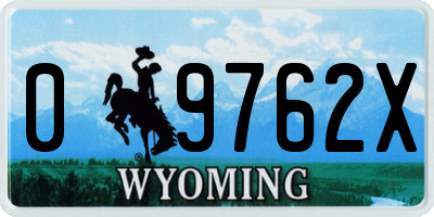 WY license plate 09762X