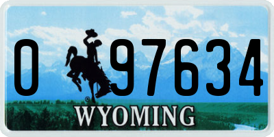 WY license plate 097634