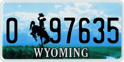 WY license plate 097635