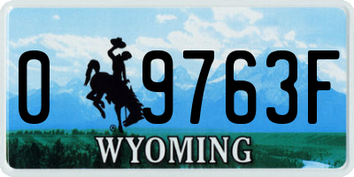 WY license plate 09763F