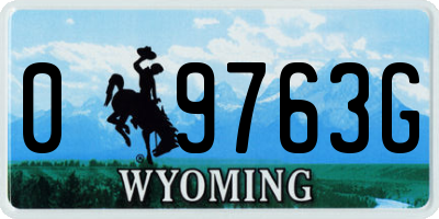 WY license plate 09763G