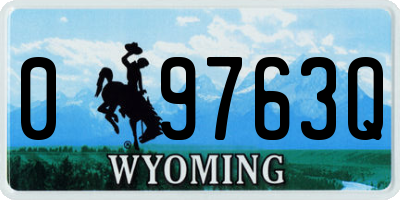 WY license plate 09763Q