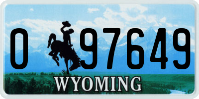WY license plate 097649