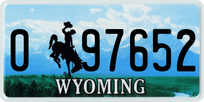WY license plate 097652