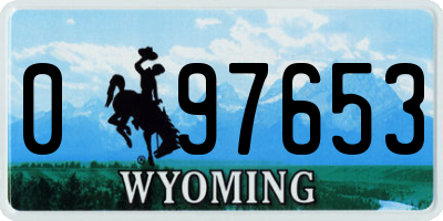 WY license plate 097653