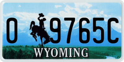 WY license plate 09765C