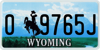 WY license plate 09765J