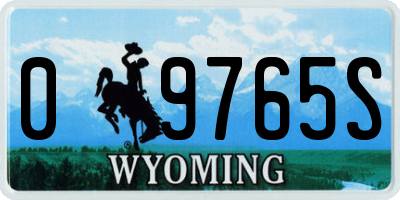 WY license plate 09765S