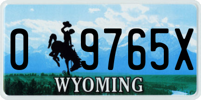 WY license plate 09765X