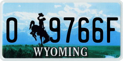 WY license plate 09766F